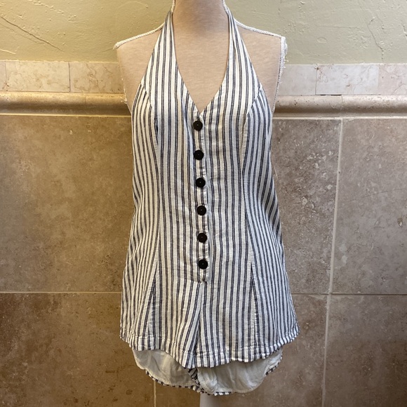cooperative Parker button-front halter romper size Small - Picture 2 of 6